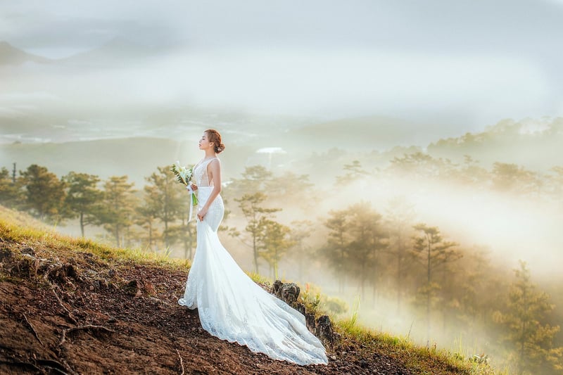 Bride Tossing Bouquet